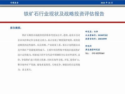 铁矿资源开发现状与未来方向研究报告